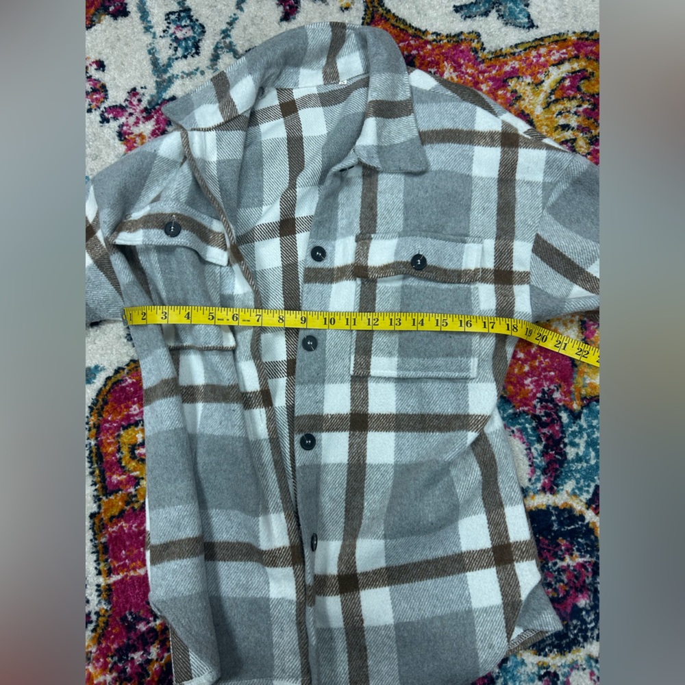 Plaid Flannel Shacket Button Down - image 3